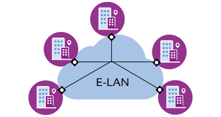diagram showing E-LAN service